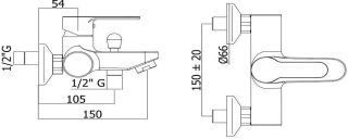 Смеситель для ванны с душем Paffoni Blu BLU022CR